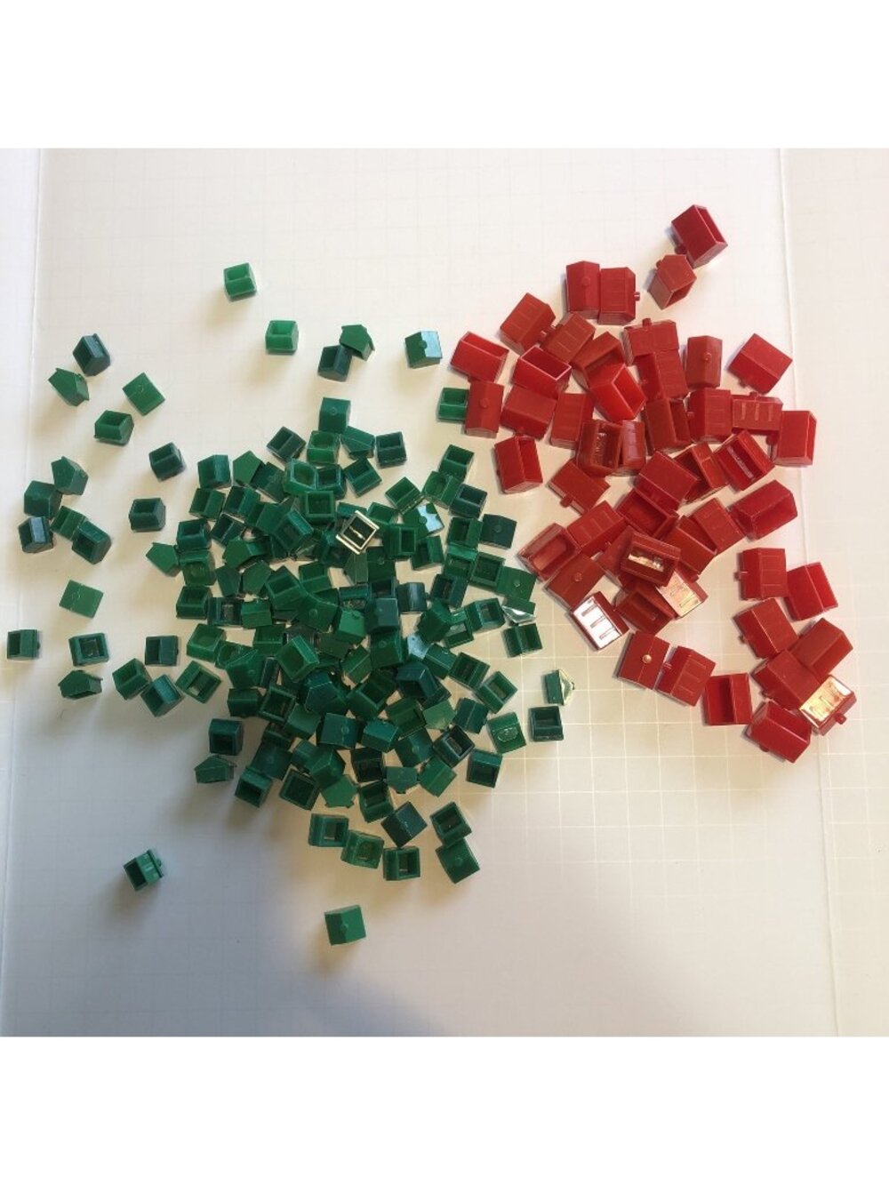 Monopoly Game Houses Hotels Lot of 200 Replacement Plastic Pieces Parts